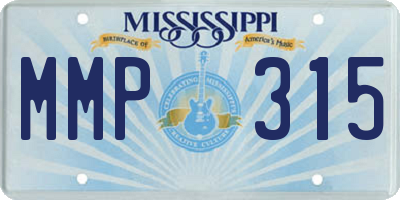 MS license plate MMP315