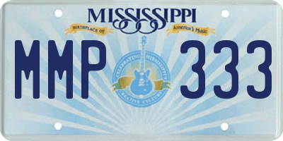 MS license plate MMP333