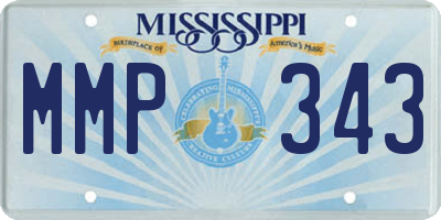 MS license plate MMP343
