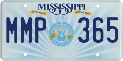 MS license plate MMP365