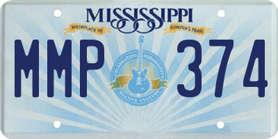 MS license plate MMP374