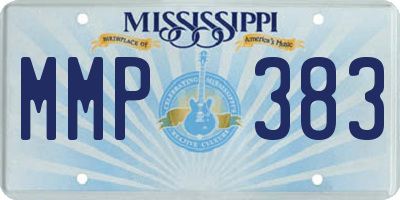 MS license plate MMP383