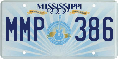 MS license plate MMP386