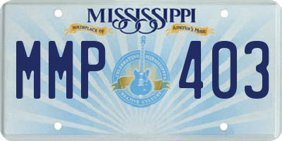 MS license plate MMP403
