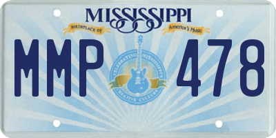 MS license plate MMP478