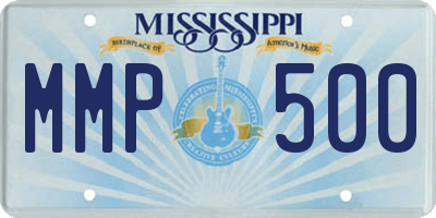 MS license plate MMP500