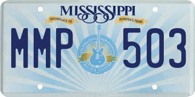 MS license plate MMP503