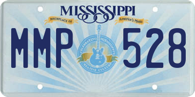 MS license plate MMP528