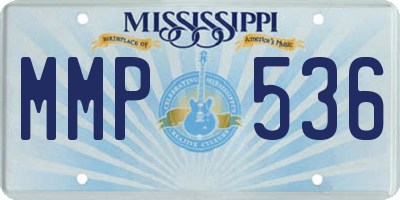 MS license plate MMP536