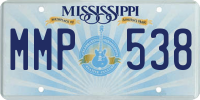 MS license plate MMP538