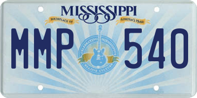 MS license plate MMP540