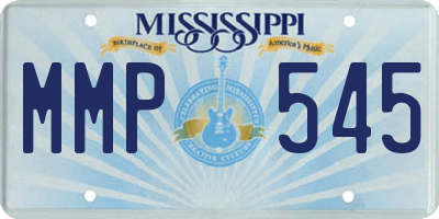 MS license plate MMP545
