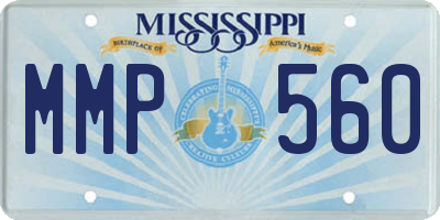 MS license plate MMP560