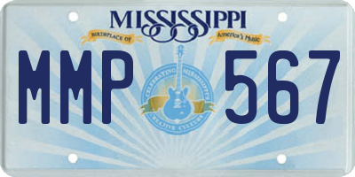 MS license plate MMP567