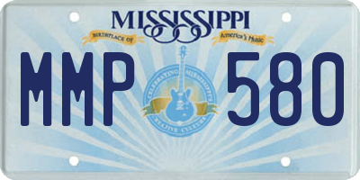 MS license plate MMP580