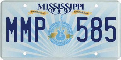MS license plate MMP585