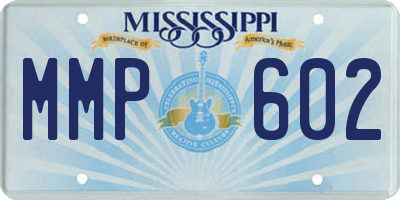 MS license plate MMP602
