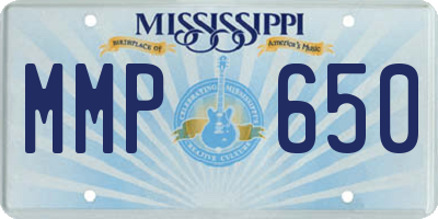 MS license plate MMP650