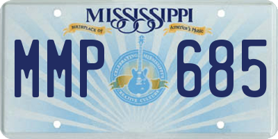 MS license plate MMP685