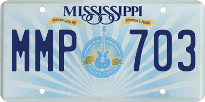 MS license plate MMP703