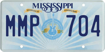 MS license plate MMP704