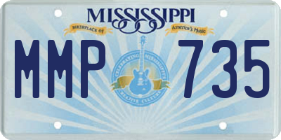 MS license plate MMP735