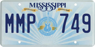 MS license plate MMP749