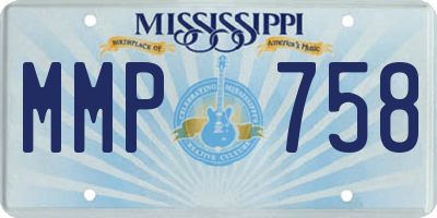 MS license plate MMP758