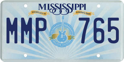 MS license plate MMP765