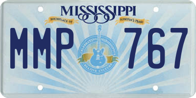 MS license plate MMP767