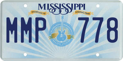 MS license plate MMP778