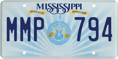MS license plate MMP794