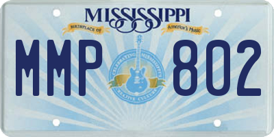 MS license plate MMP802