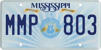 MS license plate MMP803