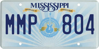 MS license plate MMP804