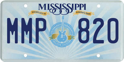 MS license plate MMP820