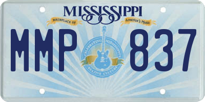 MS license plate MMP837