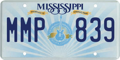 MS license plate MMP839