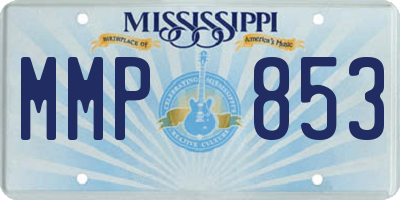 MS license plate MMP853