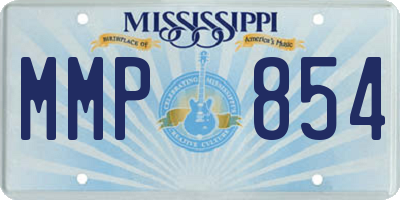 MS license plate MMP854