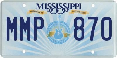 MS license plate MMP870