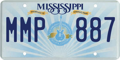 MS license plate MMP887