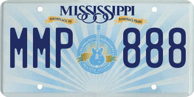 MS license plate MMP888