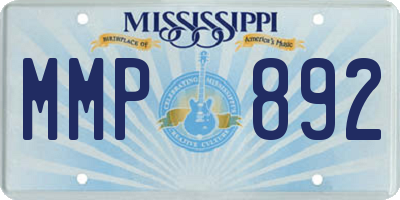 MS license plate MMP892