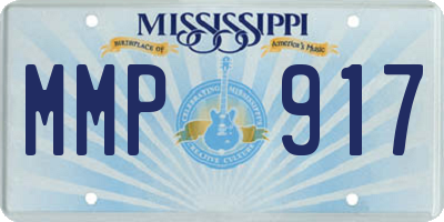 MS license plate MMP917