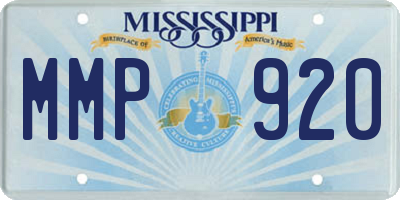 MS license plate MMP920
