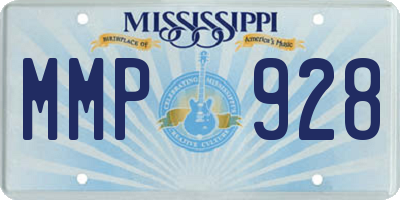 MS license plate MMP928