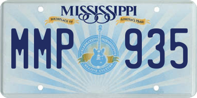 MS license plate MMP935