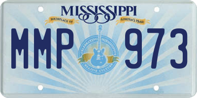 MS license plate MMP973