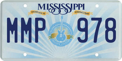 MS license plate MMP978